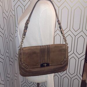 B. Makowsky Brown Leather Shoulder Bag